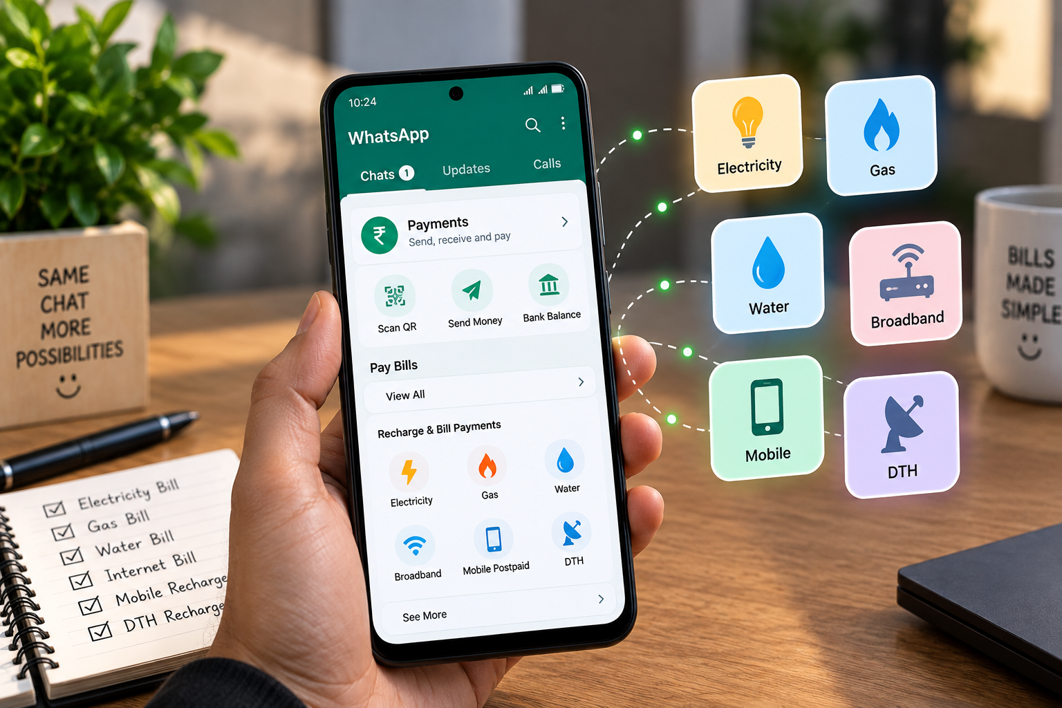 WhatsApp Bill Payments Launched in India: Pay Electricity, Gas, Water and More Bills Directly in WhatsApp